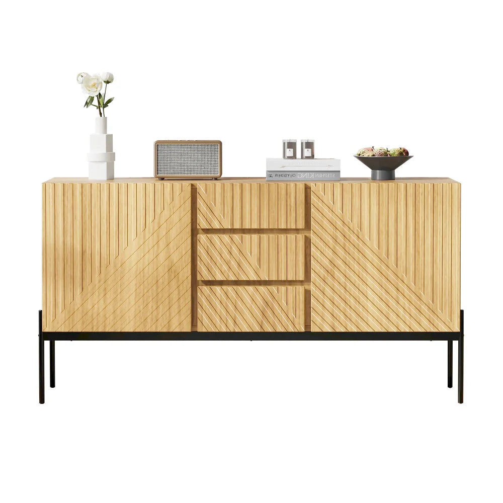 Buffet moderne 2 portes et 3 tiroirs 140 cm