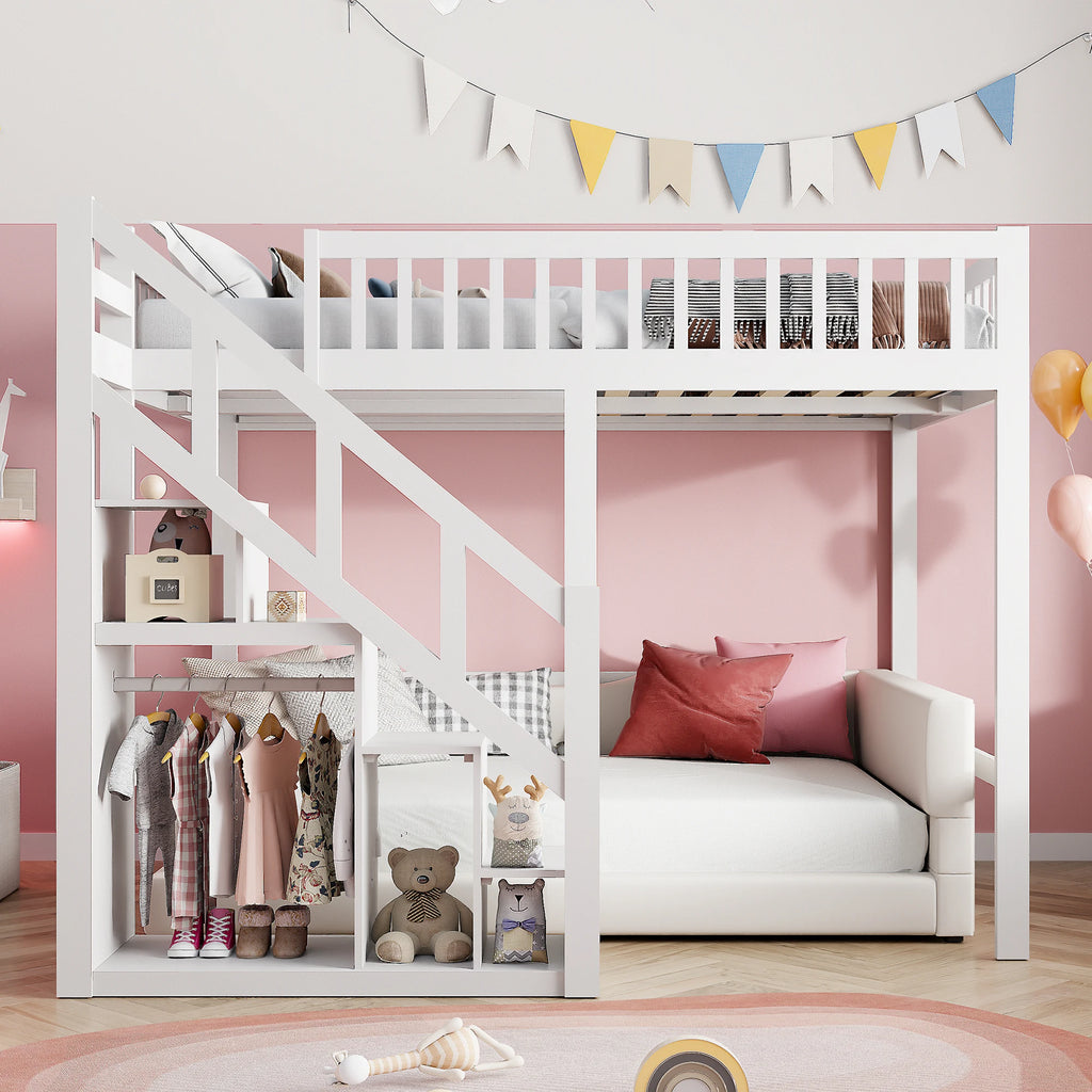 Lit superposé cabane pour 2 enfants 90 ou 140 × 200 cm