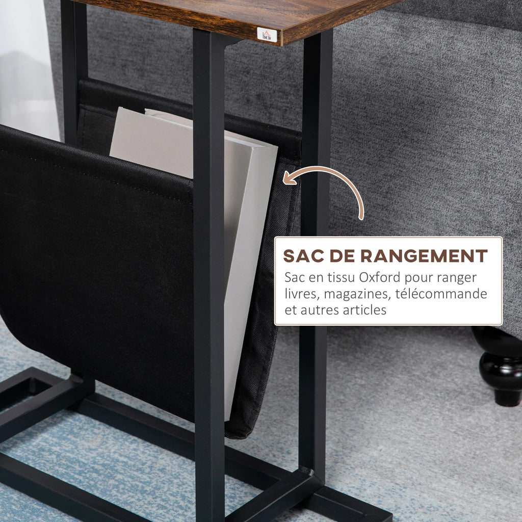 Table d’appoint étroite avec porte-revues – 49 × 19 × 55 cm – vue 4