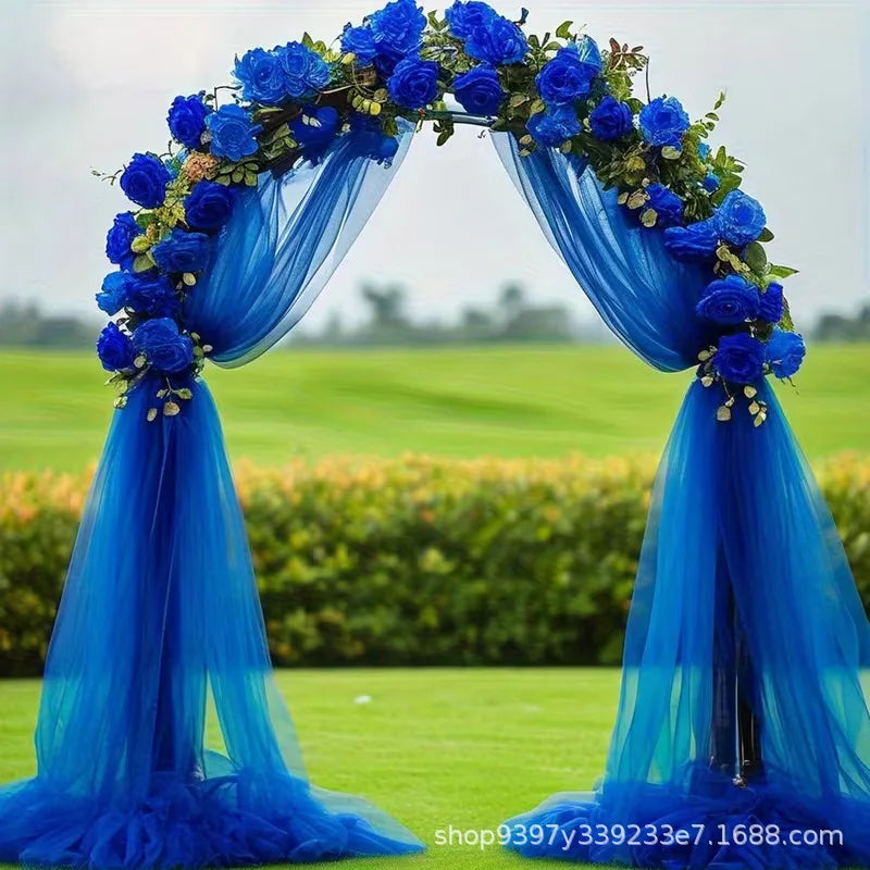 Drapé de tulle pour arche, bleu royal, tentures en voilage léger