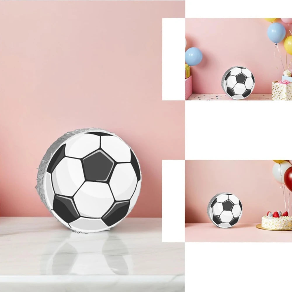 Piñata ballon de football 32 cm avec bâton et bandeau — décoration de buffet