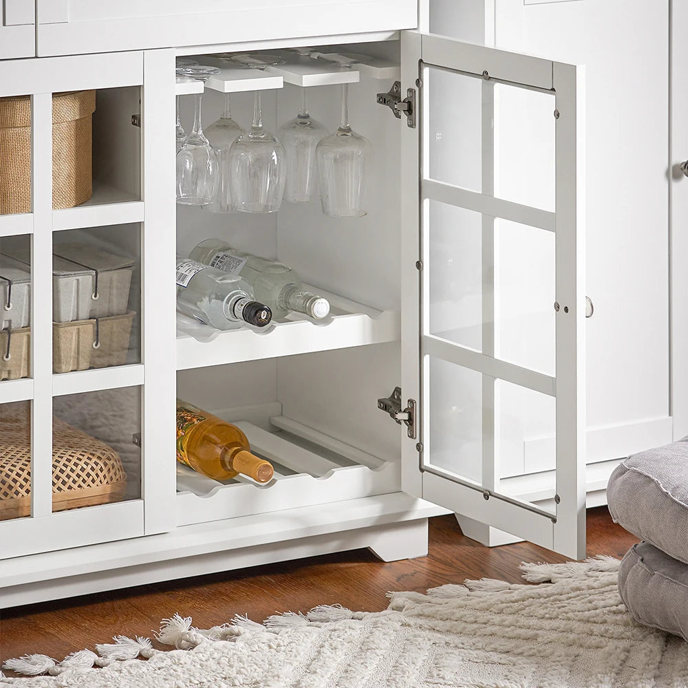 Buffet de cuisine blanc avec porte vitrée de 119 cm, illustration 7