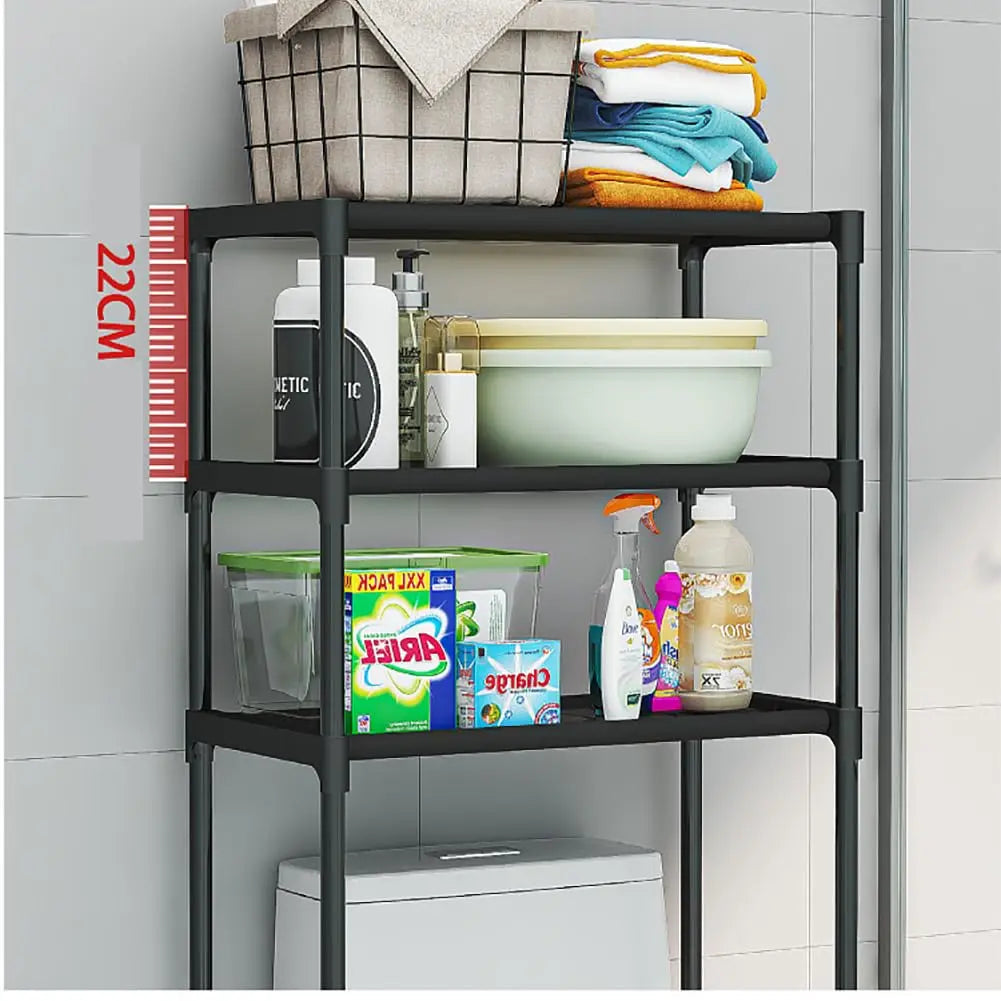 Étagère WC autoportante blanche en métal pour salle de bain, visuel 3