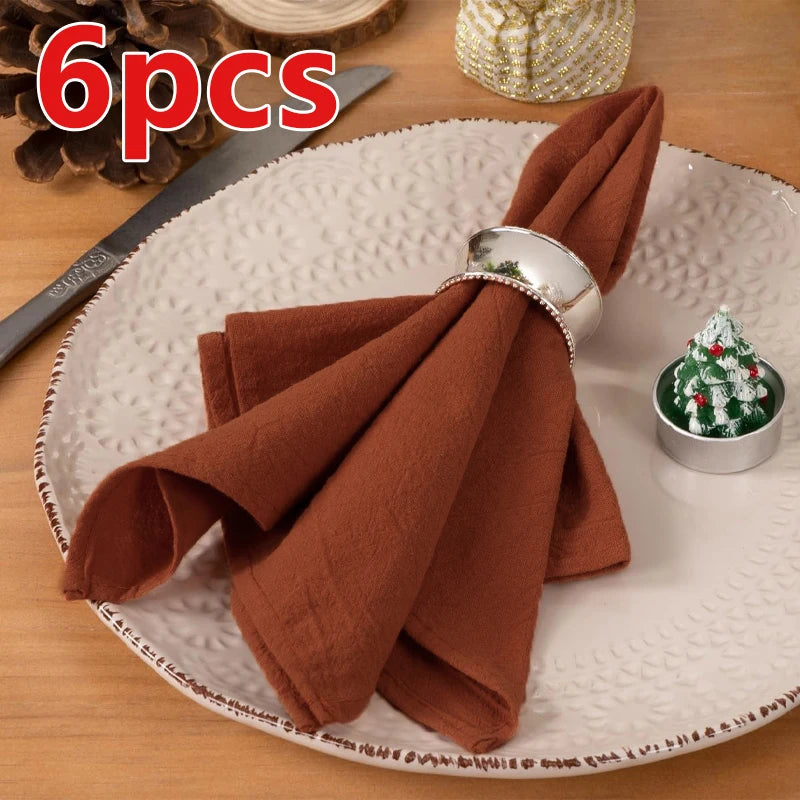 Serviettes de table texturées 40 × 40 cm, lot de 6 ou 12 — lot terracotta de 6