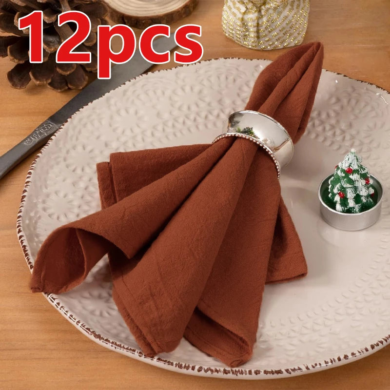Serviettes de table texturées 40 × 40 cm, lot de 6 ou 12 — lot terracotta de 12