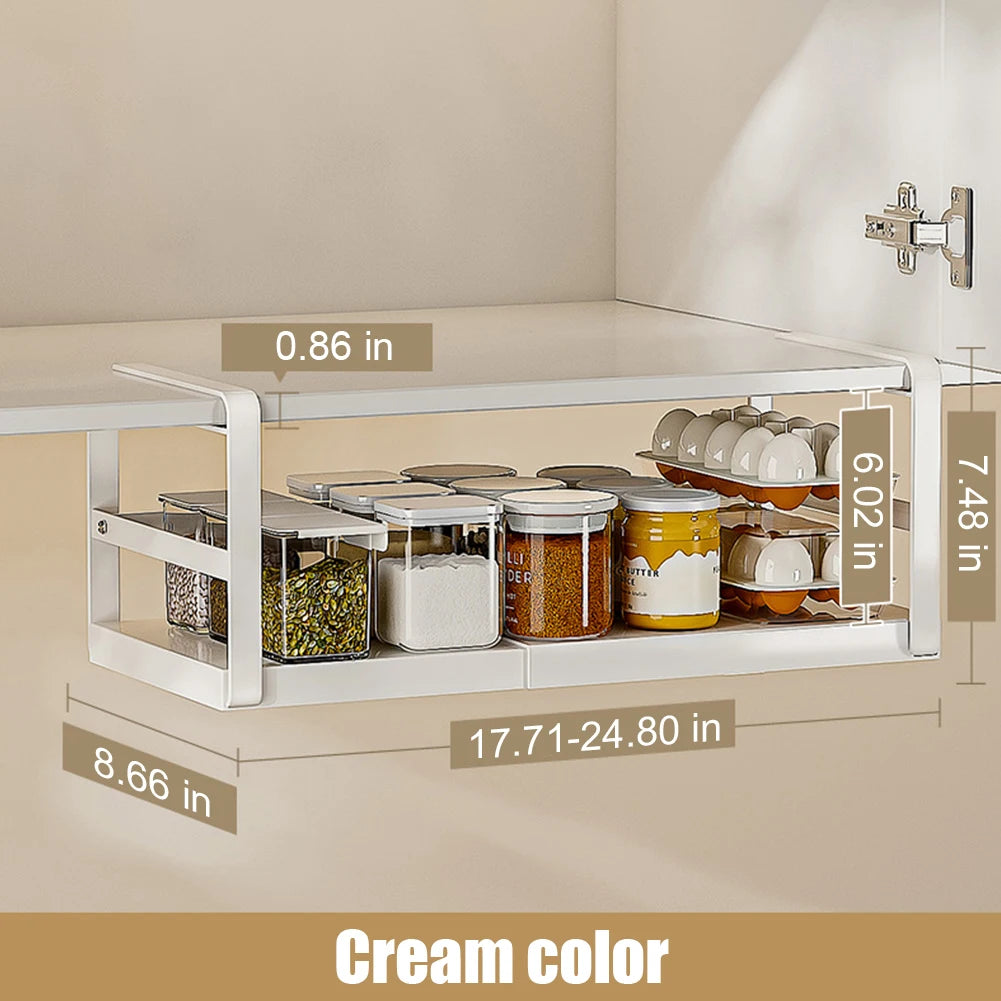 Panier sous placard extensible en acier pour cuisine, visuel 10