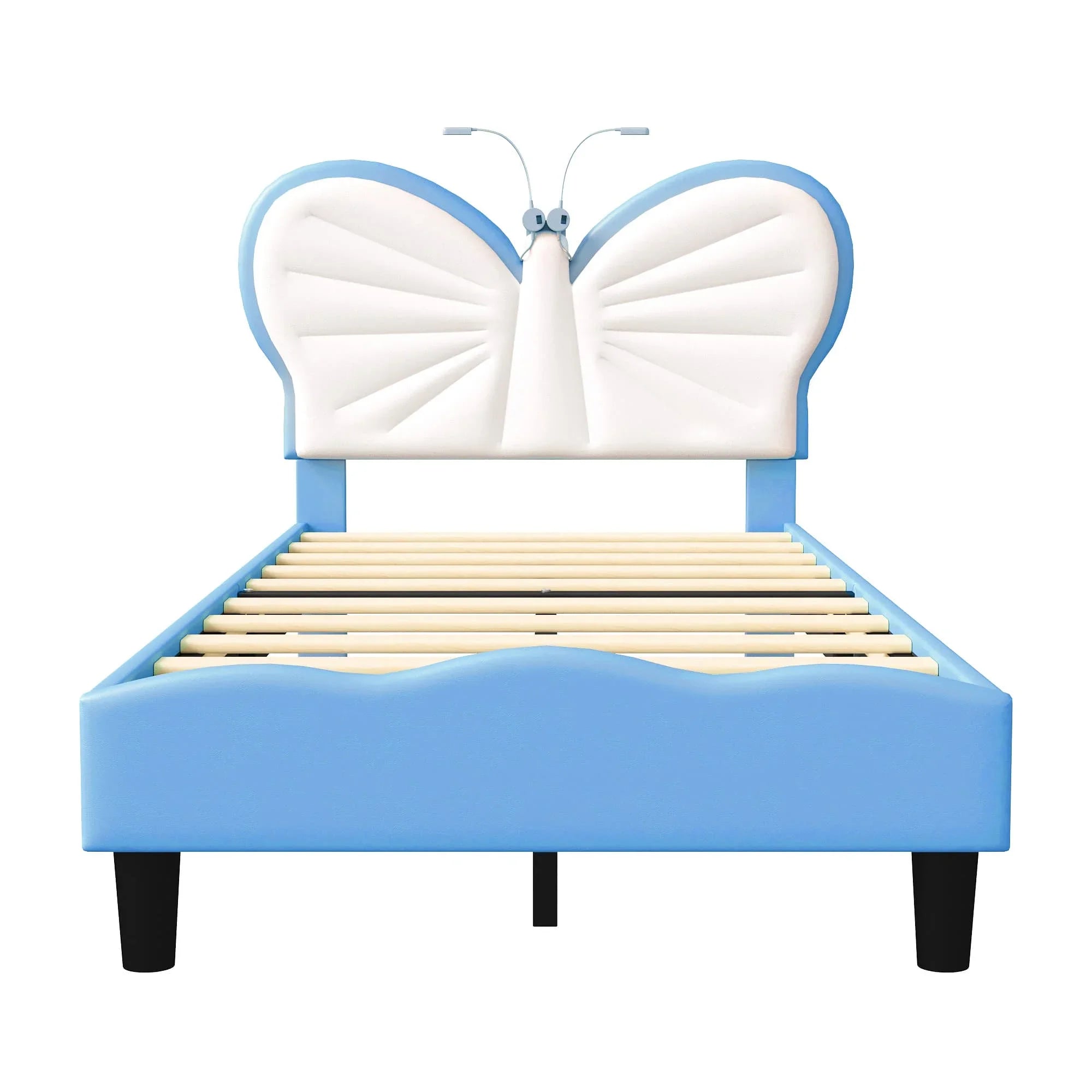 Lit enfant papillon avec lampe de lecture 90 × 200 cm