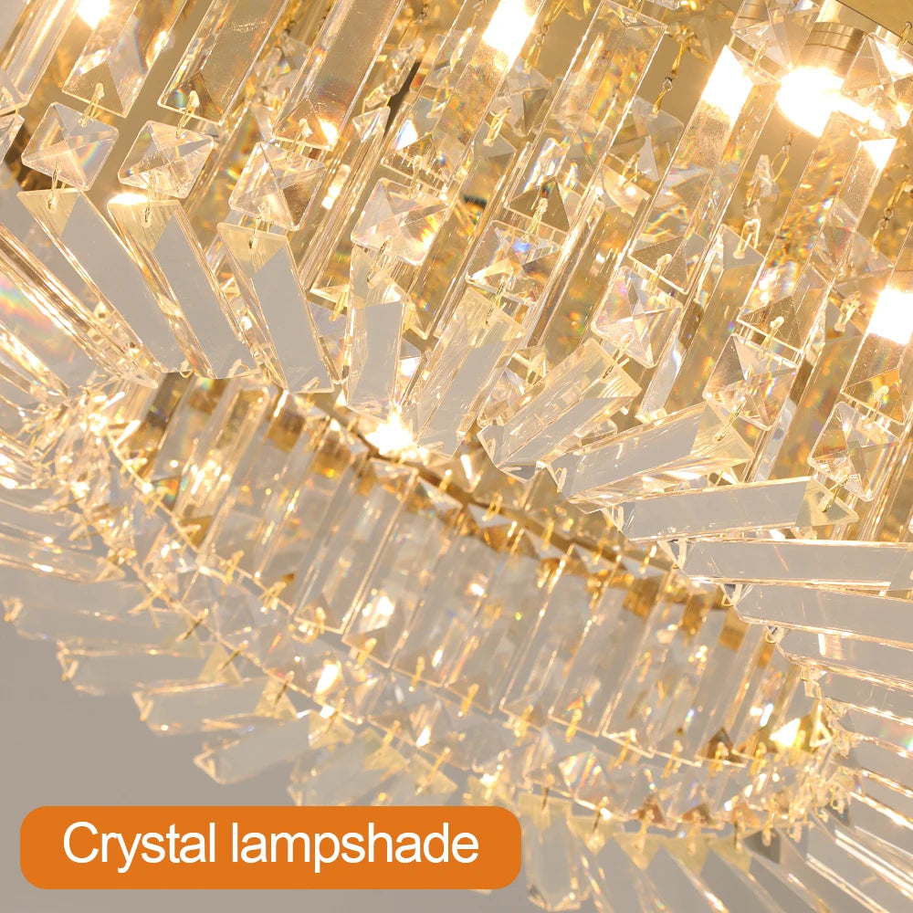 Plafonnier LED doré décoratif à éléments effet cristal, visuel 15