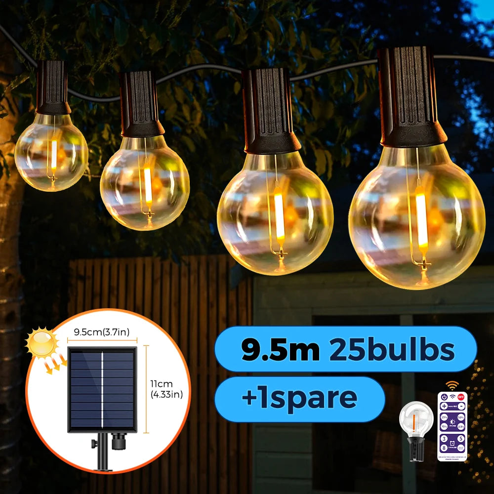 Guirlande solaire LED G40, rechargeable par USB – IP44 – vue 11