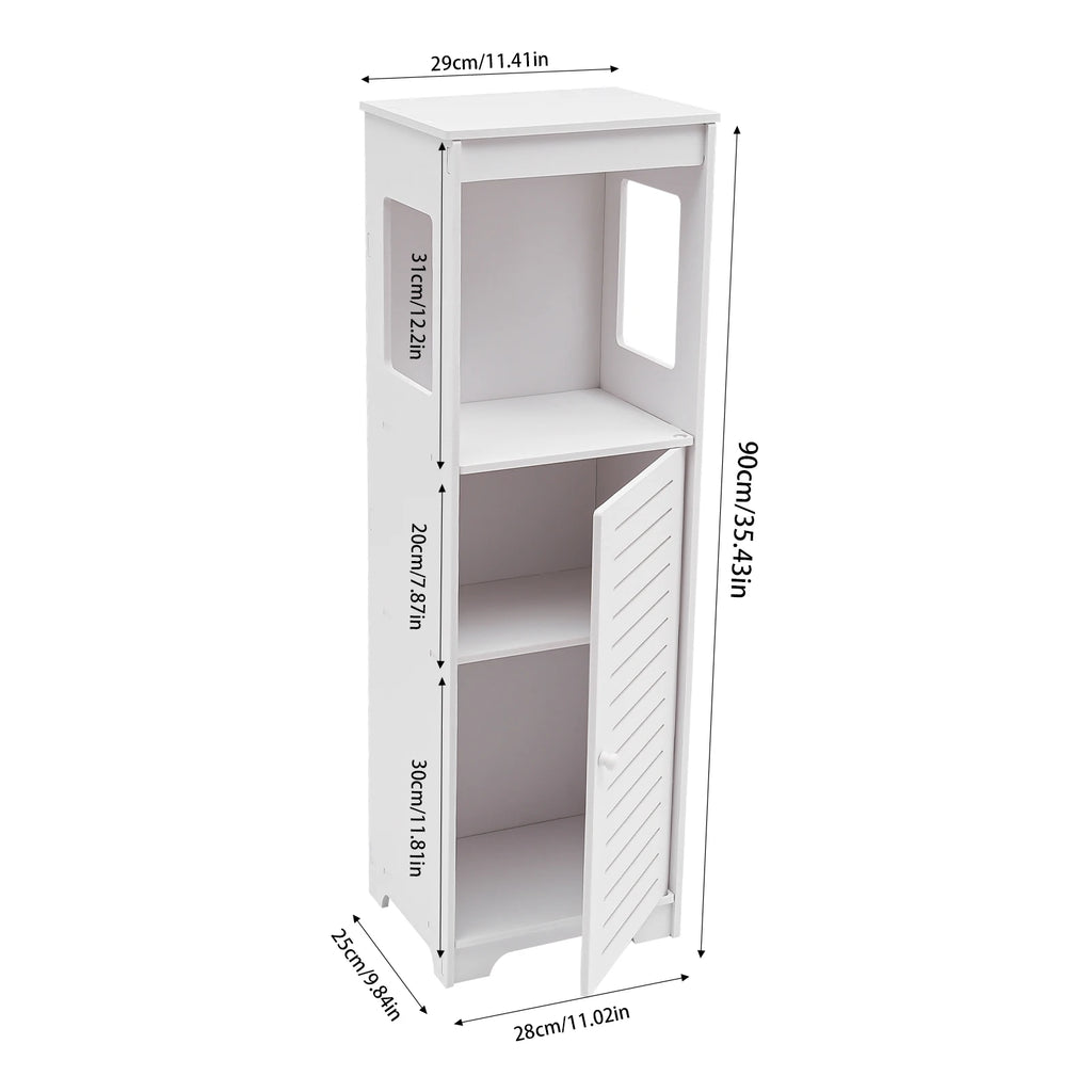 Meuble de salle de bain 4 niveaux en PVC 28 × 25 × 90 cm