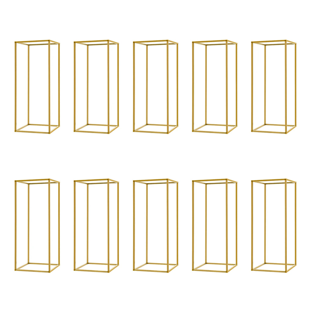 Lot de 10 colonnes dorées pour fleurs et décorations