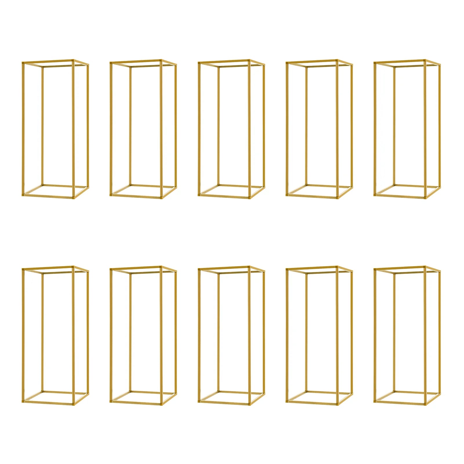 Lot de 10 colonnes dorées pour fleurs et décorations