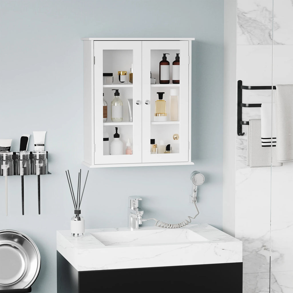 Armoire murale de salle de bain à deux portes vitrées, illustration 2