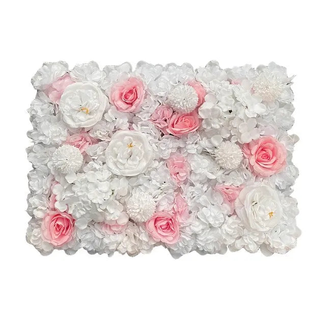 Variante de panneau floral blanc et rose vif