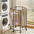 Portant hexagonal mobile pour vêtements sur roulettes