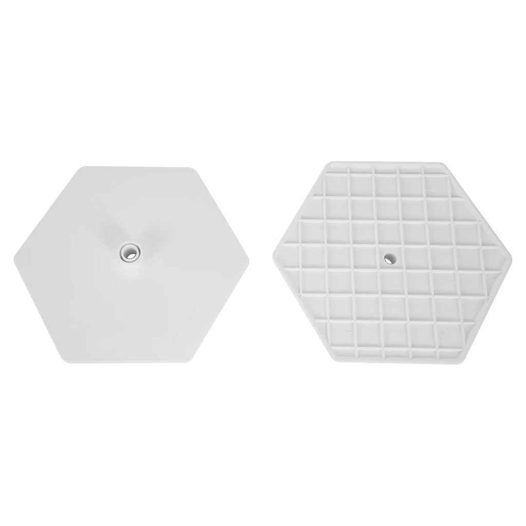 Support hexagonal blanc pour ballon, avec grille carrée et œillet