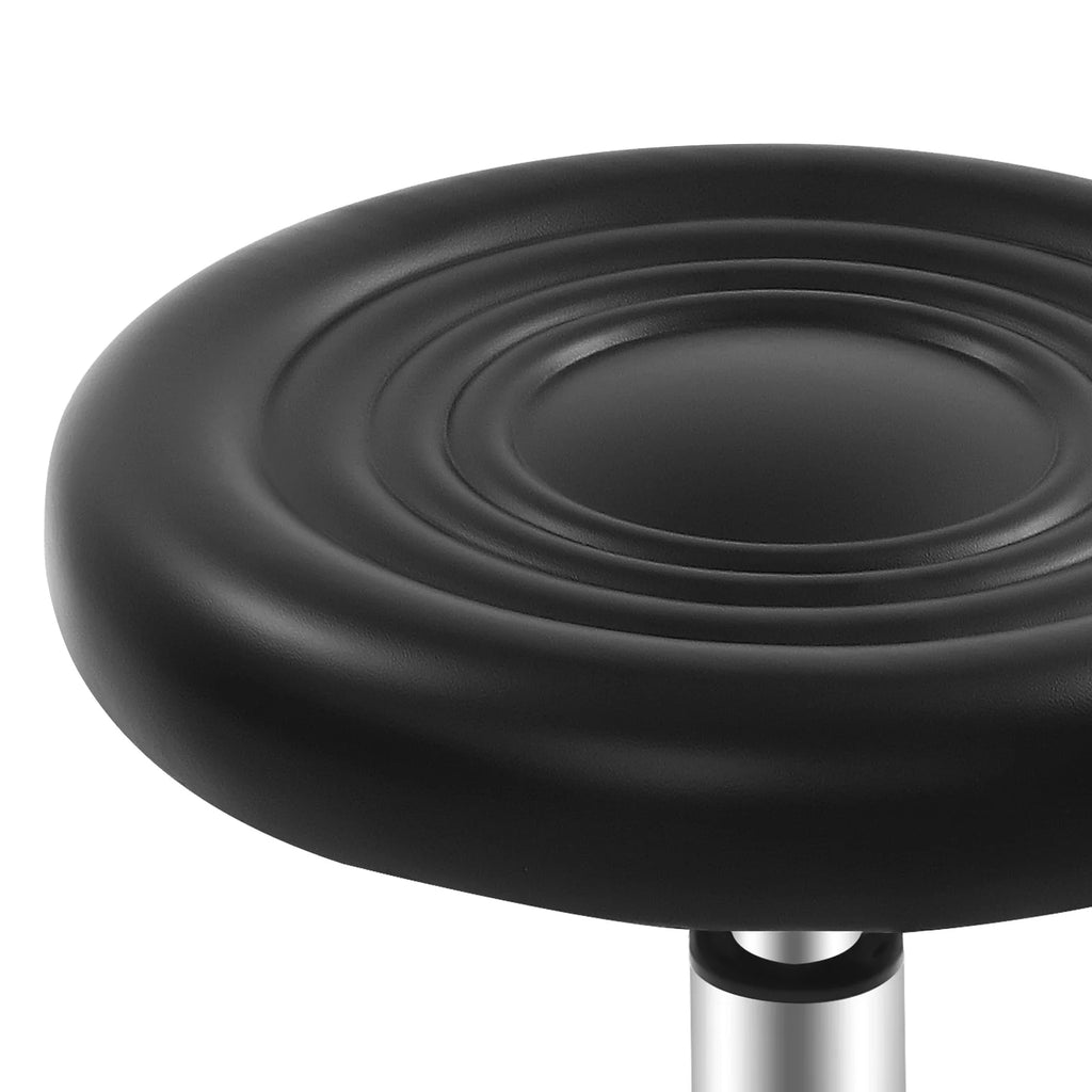Tabouret à roulettes pivotant, hauteur réglable 45–57 cm — assise rembourrée