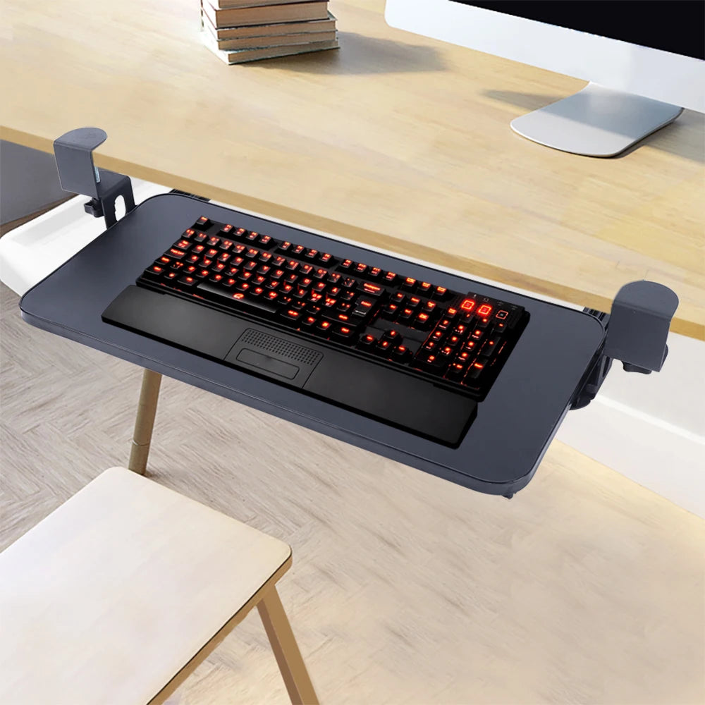 Plateau coulissant pour clavier sans perçage 52 × 25 cm
