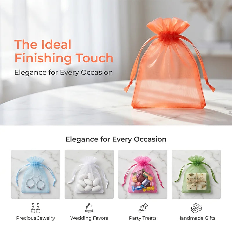 Exemples d’utilisation de pochettes cadeaux en organza