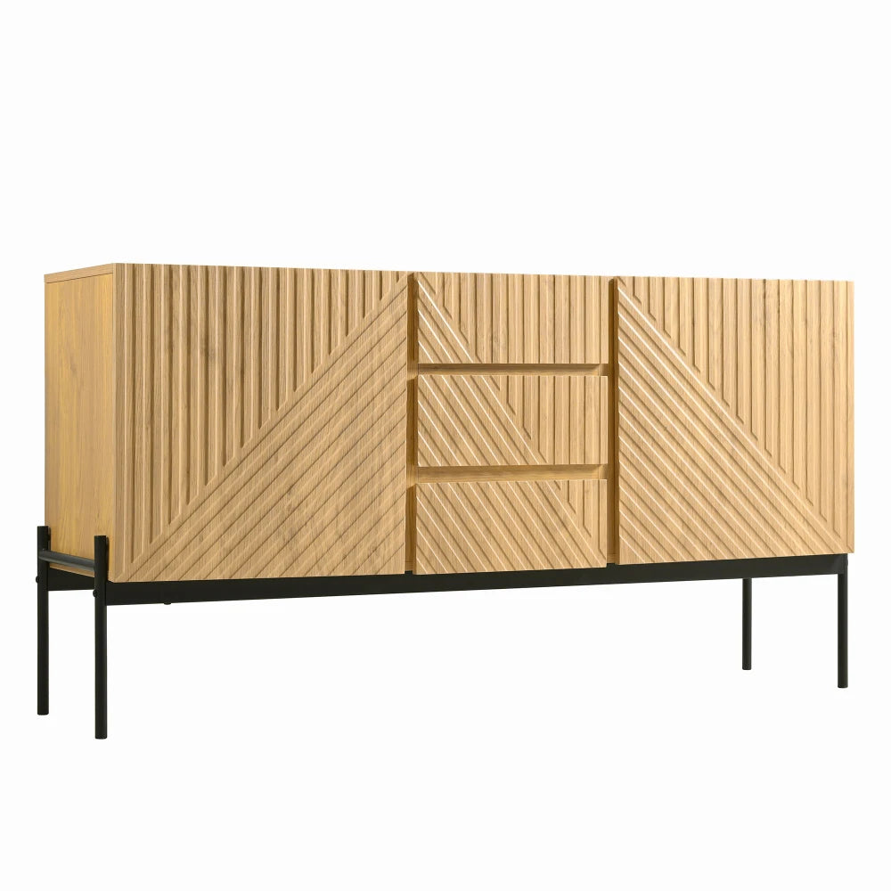 Buffet moderne 2 portes et 3 tiroirs 140 cm