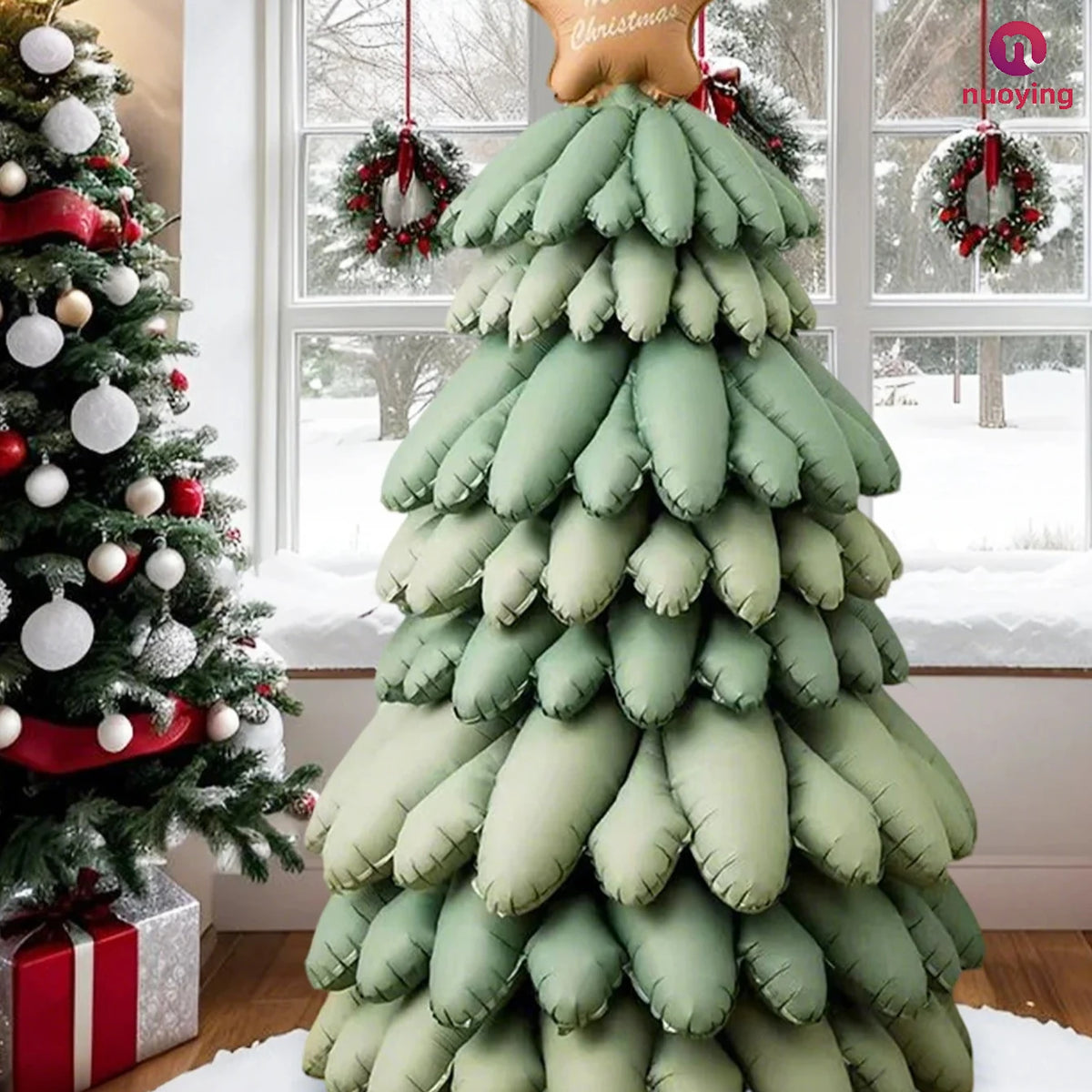 Ballon sapin vert avec étoile