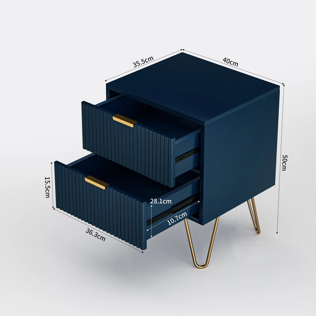 Armoire de rangement bleu foncé à 2 portes