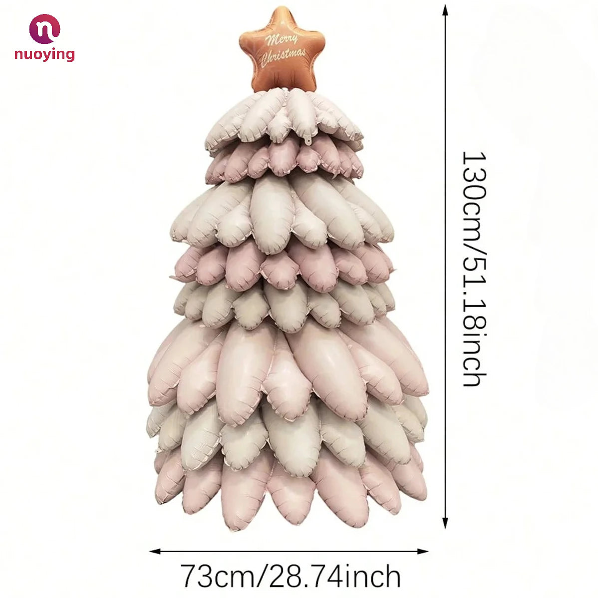 Dimensions illustrées du ballon sapin, 130 × 73 cm