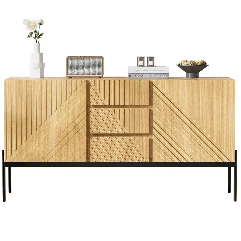 Buffet moderne 2 portes et 3 tiroirs 140 cm