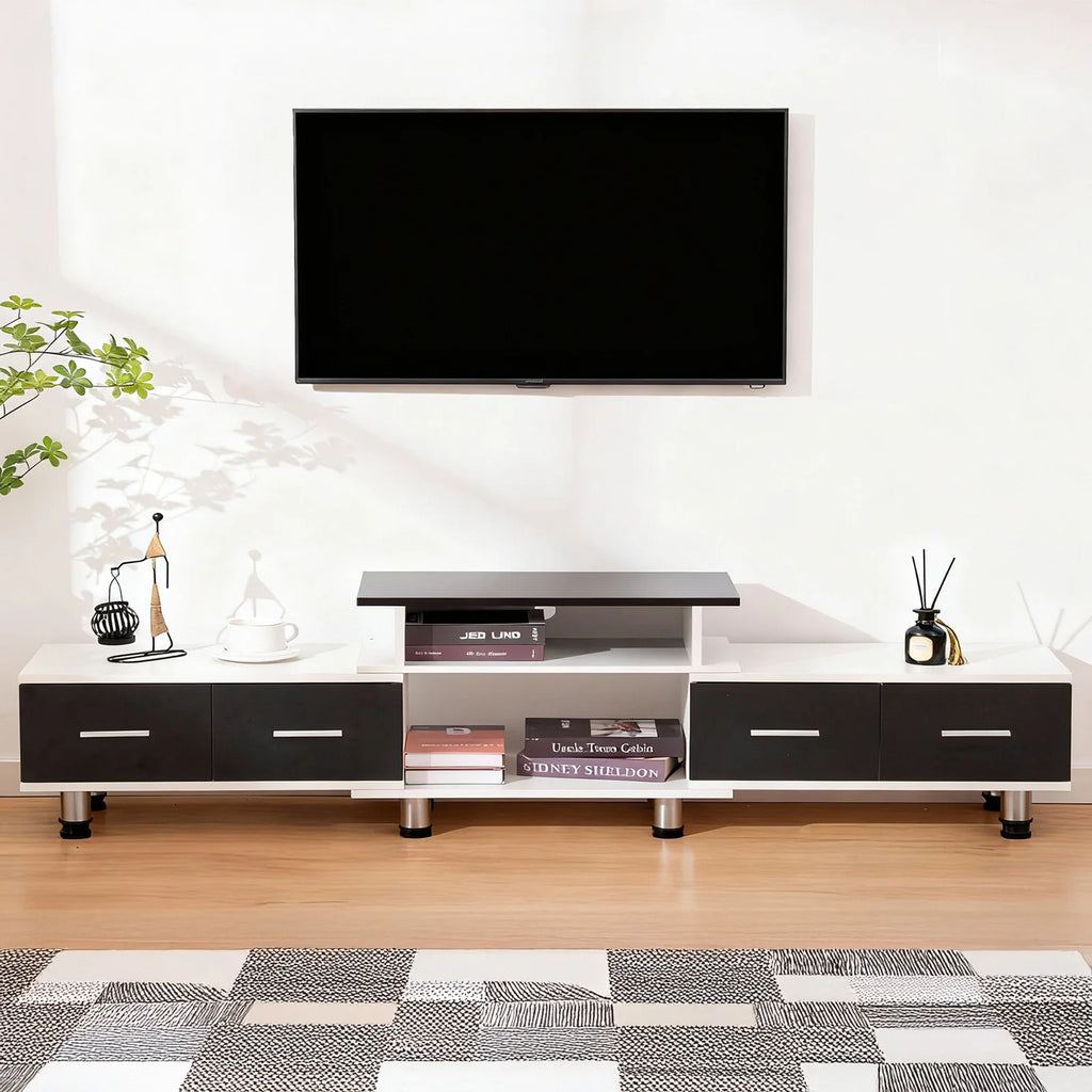 Meuble TV extensible de 120 à 170 cm avec tiroirs, illustration 2