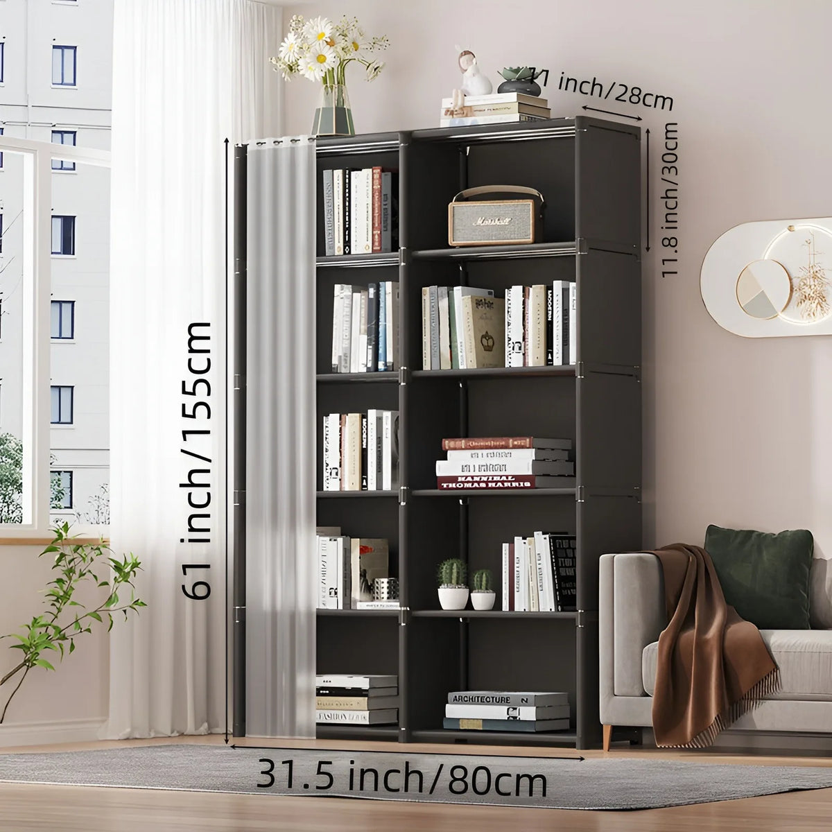 Armoire à rideau avec 6 niveaux de rangement – vue 6