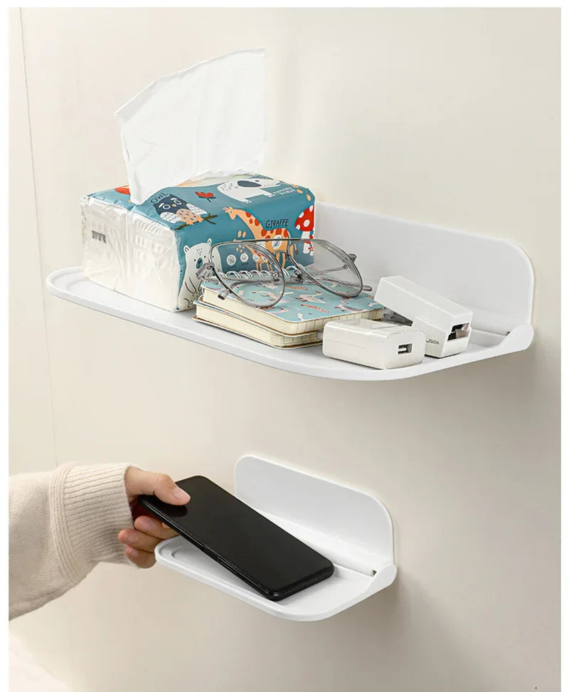 Étagère murale pliable de salle de bain sans perçage