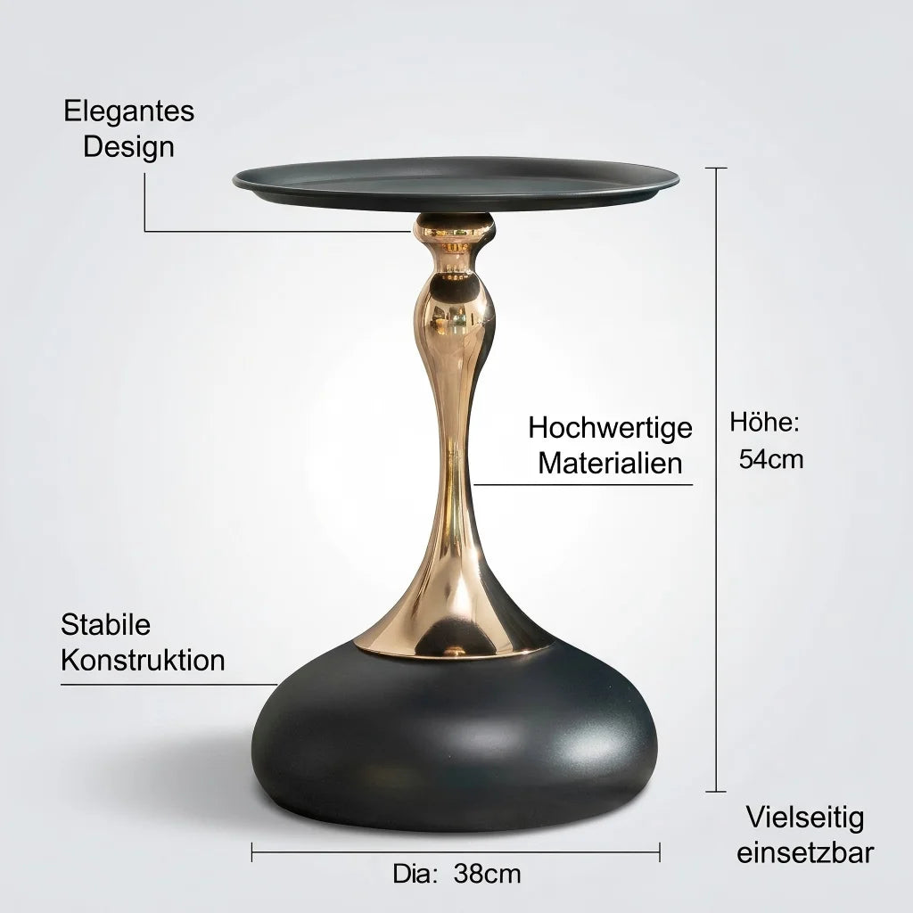 Table d’appoint ronde en métal hauteur 54 cm