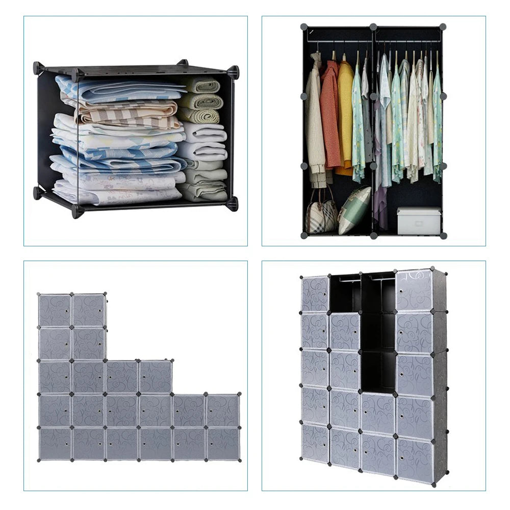 Armoire modulable 20 cubes avec 2 penderies
