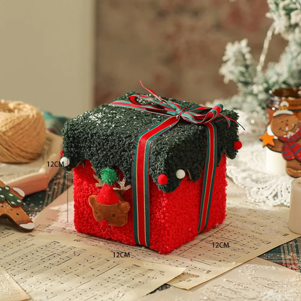 Boîte de Noël rouge à couvercle vert