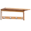 Porte-manteau mural en bambou avec 4 patères – 50 cm