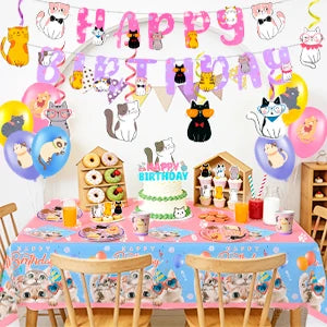 Décoration anniversaire chaton : mise en scène pour un anniversaire.