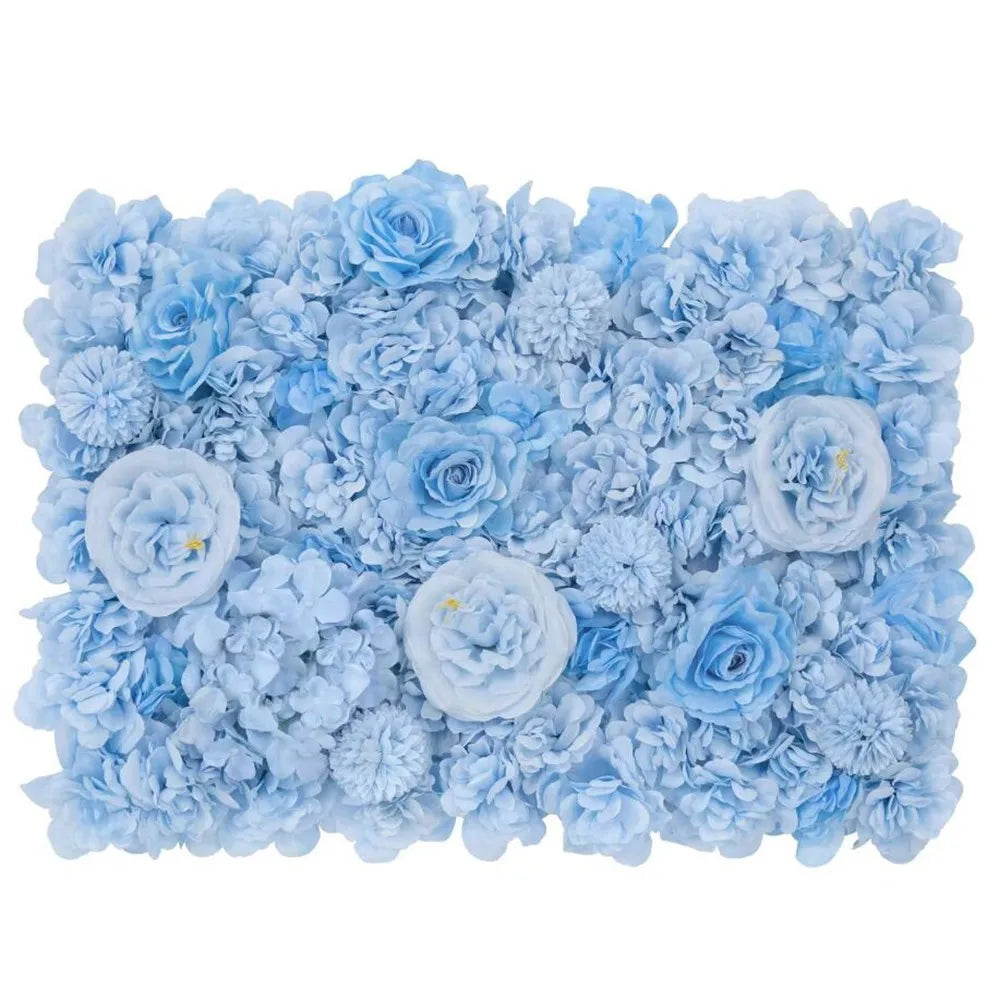 Panneau de fleurs artificielles bleu ciel