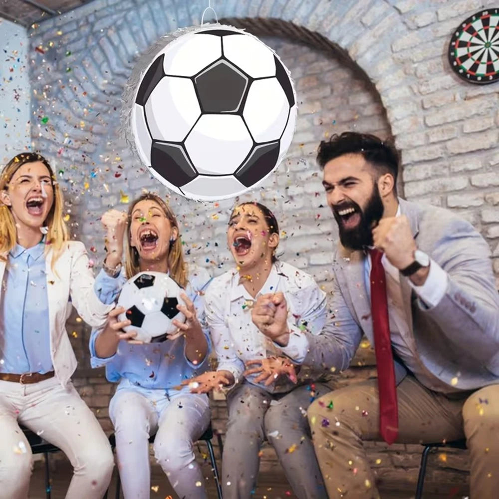 Piñata ballon de football 32 cm avec bâton et bandeau — jeu en groupe