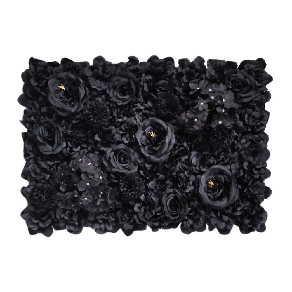 Panneau de fleurs artificielles noires