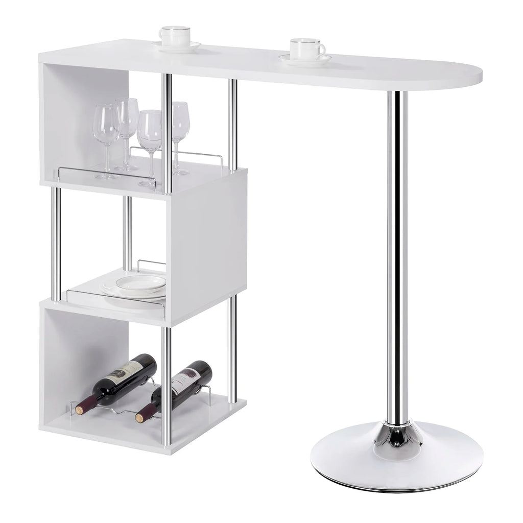 Table de bar haute à trois étagères avec plateau de 113 cm, visuel 3