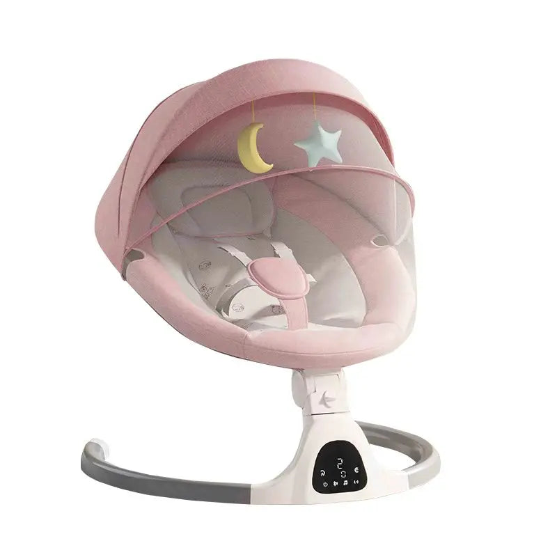 Balancelle électrique bébé avec canopy, rose ou grise — Rose