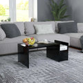 Table basse noire avec rangement latéral, 90 cm — au salon