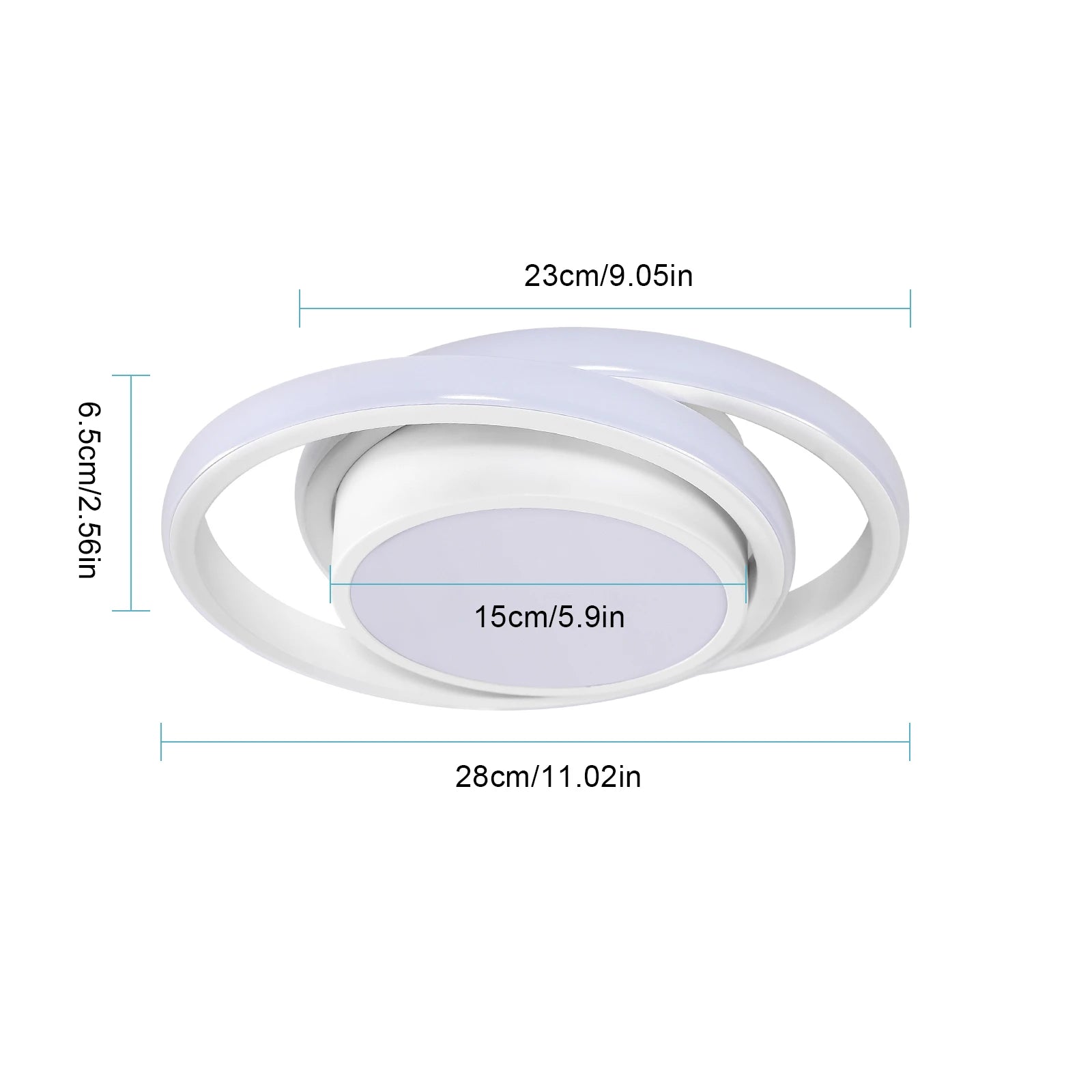 Plafonnier LED rond blanc – 32 W, 6500 K – vue 2