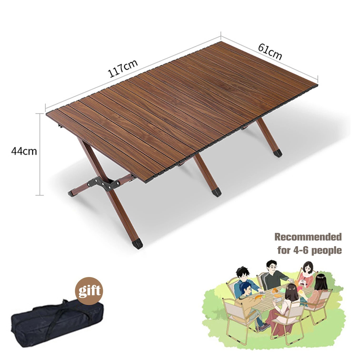 Table de camping pliante en aluminium jusqu’à 150 kg