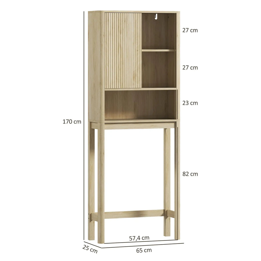 Meuble au-dessus des WC à porte cannelée 65 × 25 × 170 cm