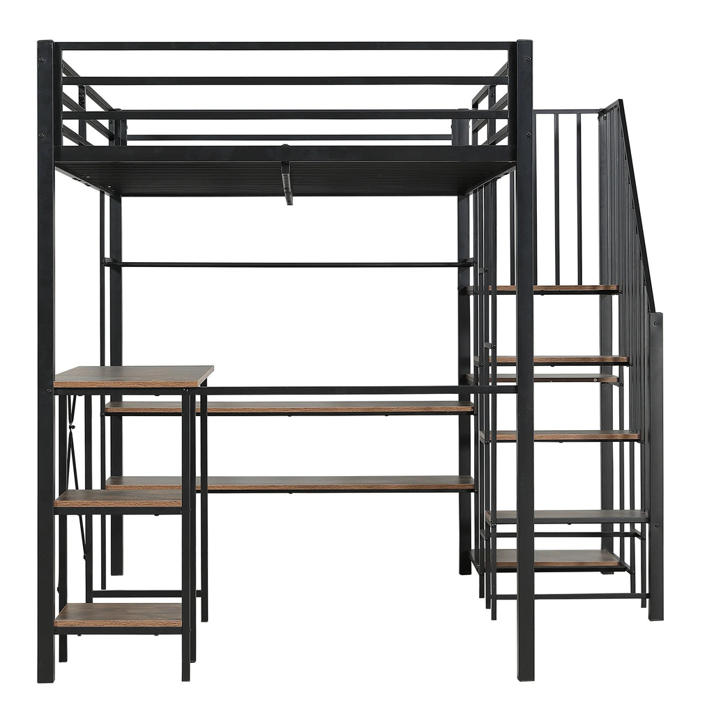 Lit mezzanine 120 × 200 cm avec bureau et dressing — lit avec bureau et rangement sous le couchage