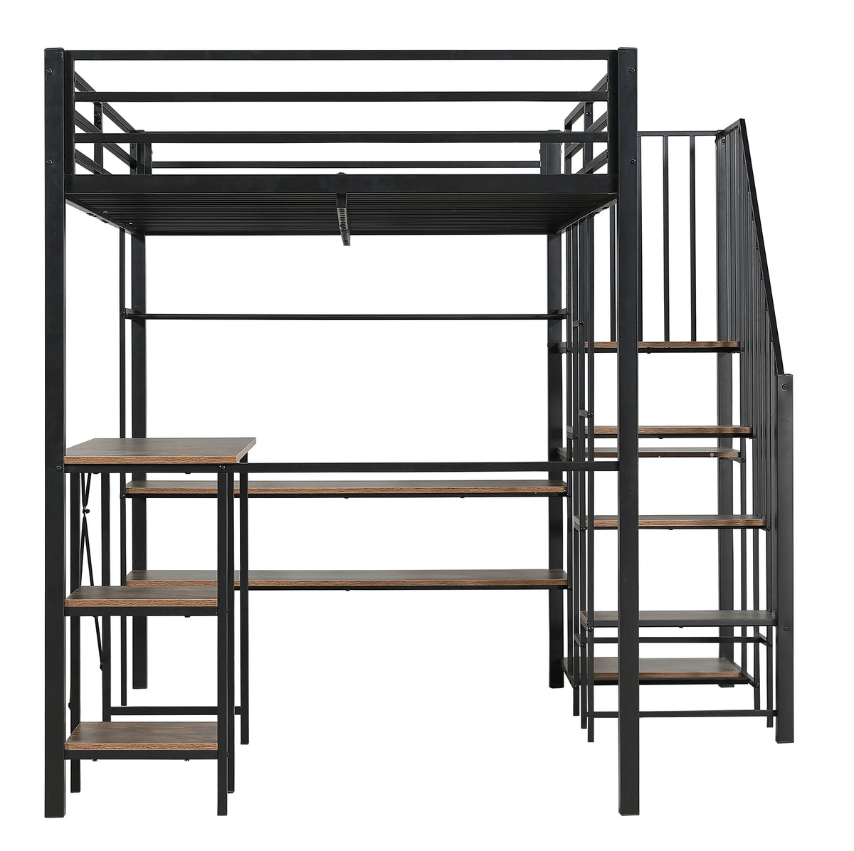 Lit mezzanine 120 × 200 cm avec bureau et dressing — lit avec bureau et rangement sous le couchage