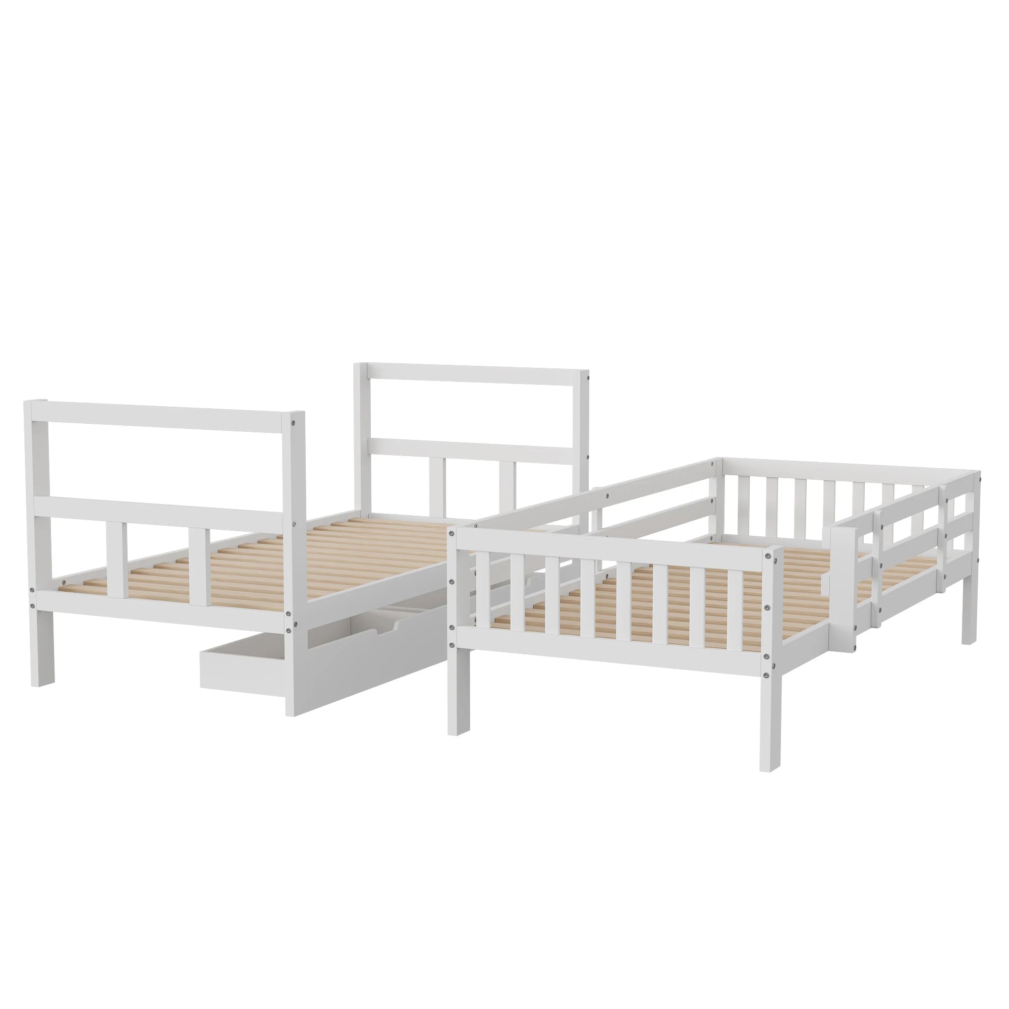 Lit superposé cabane pour 2 enfants 90 ou 140 × 200 cm