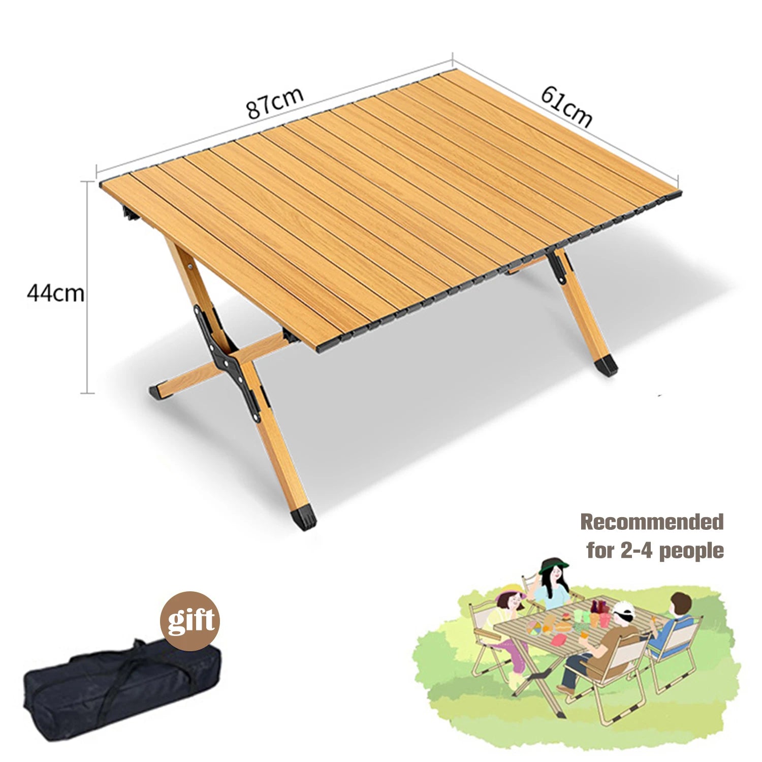 Table de camping pliante en aluminium jusqu’à 150 kg