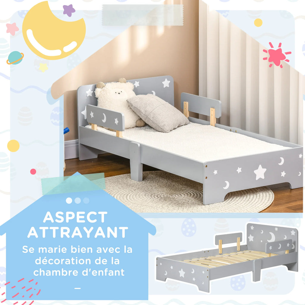 Lit enfant au sol étoiles et lune 143 × 76 cm